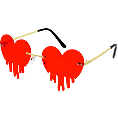 Lindas gafas de sol de corazón sin montura en forma de corazón con amor que gotea D306