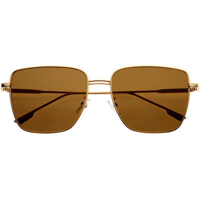 Elegantes gafas de sol cuadradas de metal de gran tamaño de inspiración retro D308