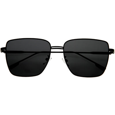 Elegantes gafas de sol cuadradas de metal de gran tamaño de inspiración retro D308
