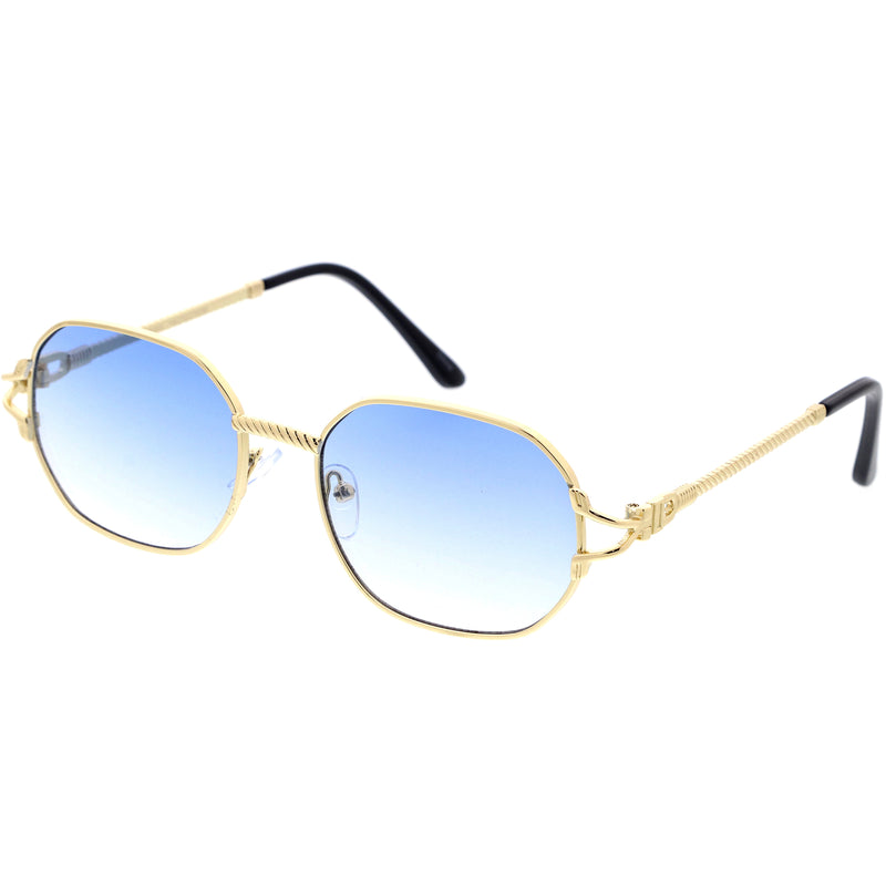 Elegantes gafas de sol redondas circulares de metal fino de inspiración boho D310