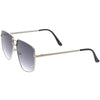 Elegantes gafas de sol de aviador cuadradas con lentes degradados de inspiración retro D316