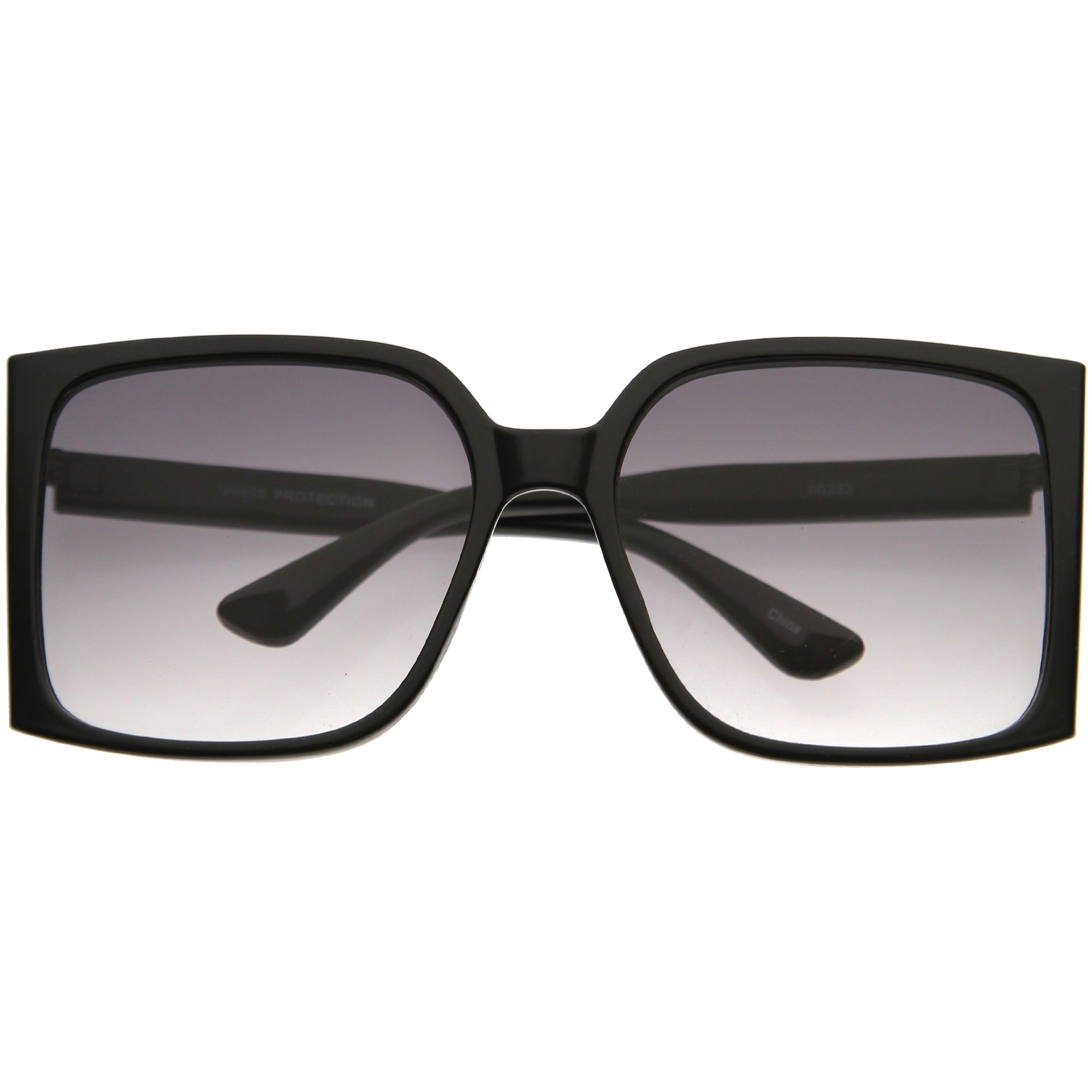 Glam Retro Modern Side Window Lens Gafas de sol cuadradas de gran tamaño D317