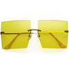 Gafas de sol cuadradas extragrandes con acento tachonado y sin montura de lujo D124