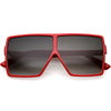 Gafas de sol extragrandes pequeñas con lentes de color neutro, cuadradas y planas para niños D145