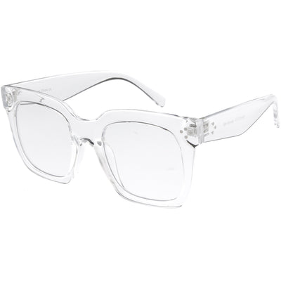 Gafas transparentes con lentes planas y montura de cuerno cuadrada de gran tamaño y atrevidas D093