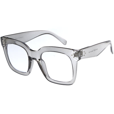 Gafas transparentes con lentes planas y montura de cuerno cuadrada de gran tamaño y atrevidas D093