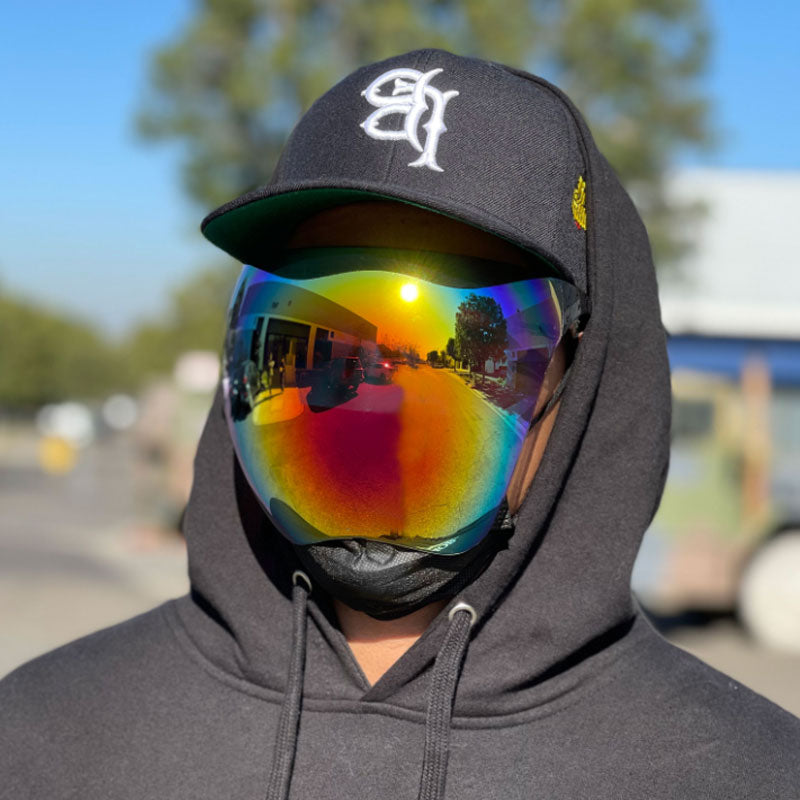 visor goggles Protective Face Shield Full Cover Visor Glasses/Sunglasses (Anti-Fog) D188 Clear / Clear