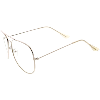 Gafas de aviador con lentes transparentes, estilo retro, clásicas, con forma de lágrima de metal, C936