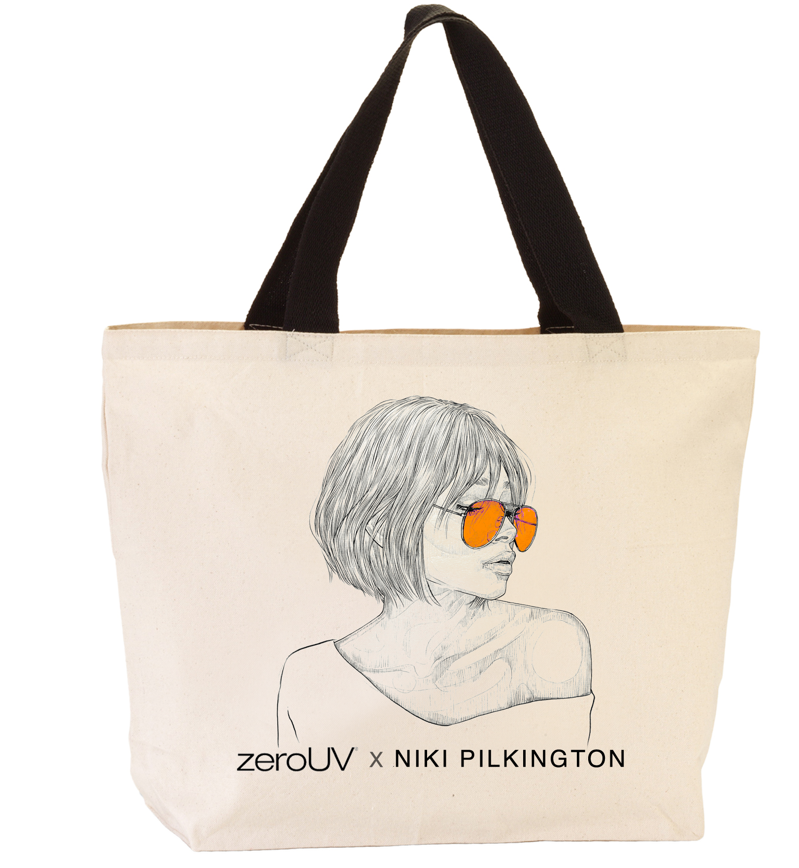 Bolso tote y gafas de sol exclusivos de zeroUV x Niki Pilkington